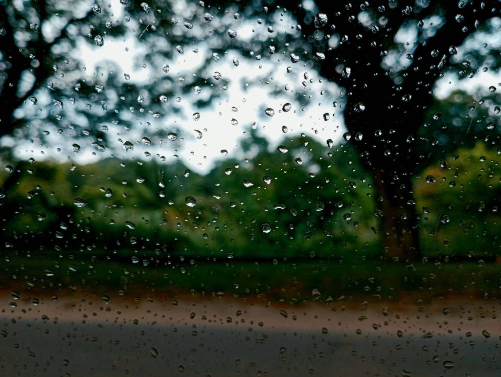 Water droplets on a glass window