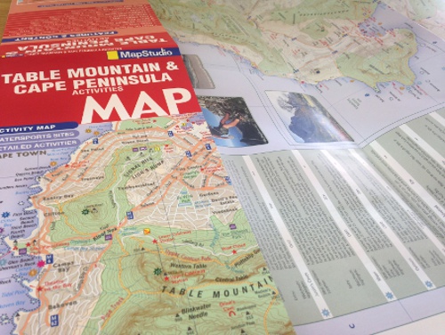 Fun folded activities map of Table Mountain and the Cape Peninsula